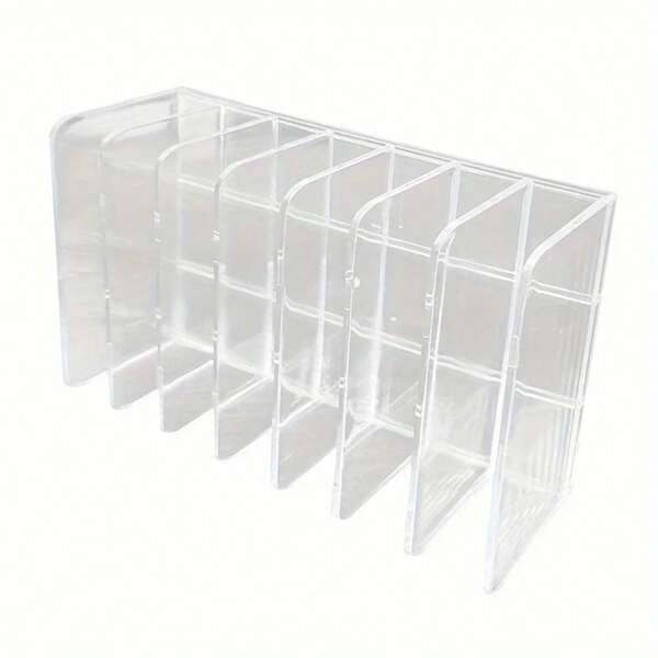 1pc Organizador de Cosméticos Transparente de Plástico con 7 Ranuras, Soporte de Maquillaje Multifuncional para Hogar, Oficina, Baño, Mesa de Tocador, Caja de Clasificación