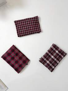 3pcs/Pack Men's Plaid Boxer Briefs, Thin & Comfortable Elastic Waist Loose Breathable Long Underwear - Multicolor - View 9