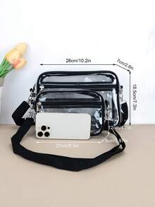 1 chiếc túi đeo chéo PVC trong suốt, túi du lịch đi biển chống thấm nước dành cho nữ, thích hợp cho các hoạt động ngoài trời, buổi hòa nhạc, các chuyến đi mùa hè, túi đeo vai hình vuông, có thể đựng mỹ phẩm, dây đeo có thể điều chỉnh và khóa kéo trơn tru, lý tưởng để làm quà tặng, đi làm, đi nghỉ mát. - Nhiều màu - Xem 6