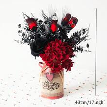 1 Set Of Red Artificial Flower Bouquets, Bohemian Style, Suitable For Home Decoration, Wedding Or Valentine's Day Gifts, Seasonal Decoration | Decorative Flower Bouquets | Plastic,Halloween Decor Halloween Decor Fall Decor Room Decor,Fake Plants