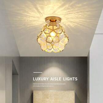 1 件创意奢华现代简约北欧走廊灯阳台门厅吸顶灯卧室不含灯泡