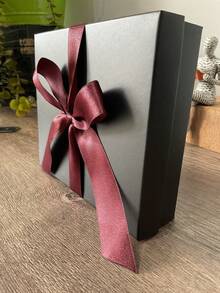 Gift Box With Satin Ribbon 16x14x4 FOR JEWELRY, WEDDING PARTY, ANNIVERSARY, SOUVENIRS - Color caoba - Ver 3
