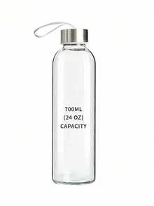 1pc Transparent Glass Water Bottle With Rope Handle And Stainless Steel Leak-Proof Lid, Reusable Glass Juicer Bottle For Juicing, Fridge, 100% Leakproof, - Multicolor - View 11
