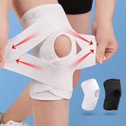 Compression Elastic Knee Support - Unisex Spandex Sports Knee Pads - Fitness And Volleyball Gear - Hand Wash, Slip-On Style - Suitable For Outdoor, Sports, Travel, Home, Office, School And More
