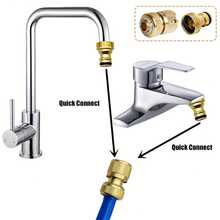 1Set/2Set/3Set Including Basin Connectors (F22*M24) And Water Supply Connectors, Made Of Brass, Suitable For 1/2 Inch Garden Hoses And Basin Faucets. - Multicolor - View 1