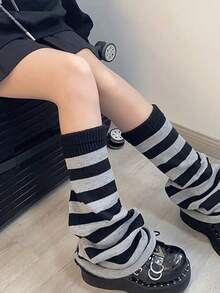 1 双女士时尚针织喇叭形腿套，多种款式可选 - 闊腿腿套 - 查看 4