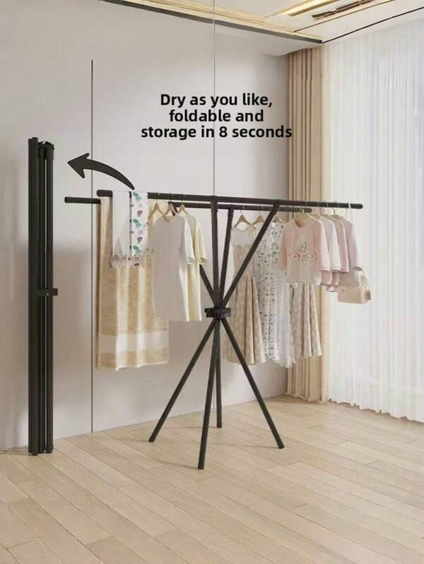 Portable Clothes Rack, Foldable Independent Laundry And Drying Rack, Hat Rack, 8-Second Folding Storage, Suitable For Indoor And Outdoor Use