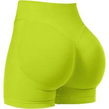 Women Workout Impact Shorts 3.6"/ 4.5"/ 6" Scrunch Butt Lifting Gym Seamless Booty Biker Shorts - Tender Shoots - View 1