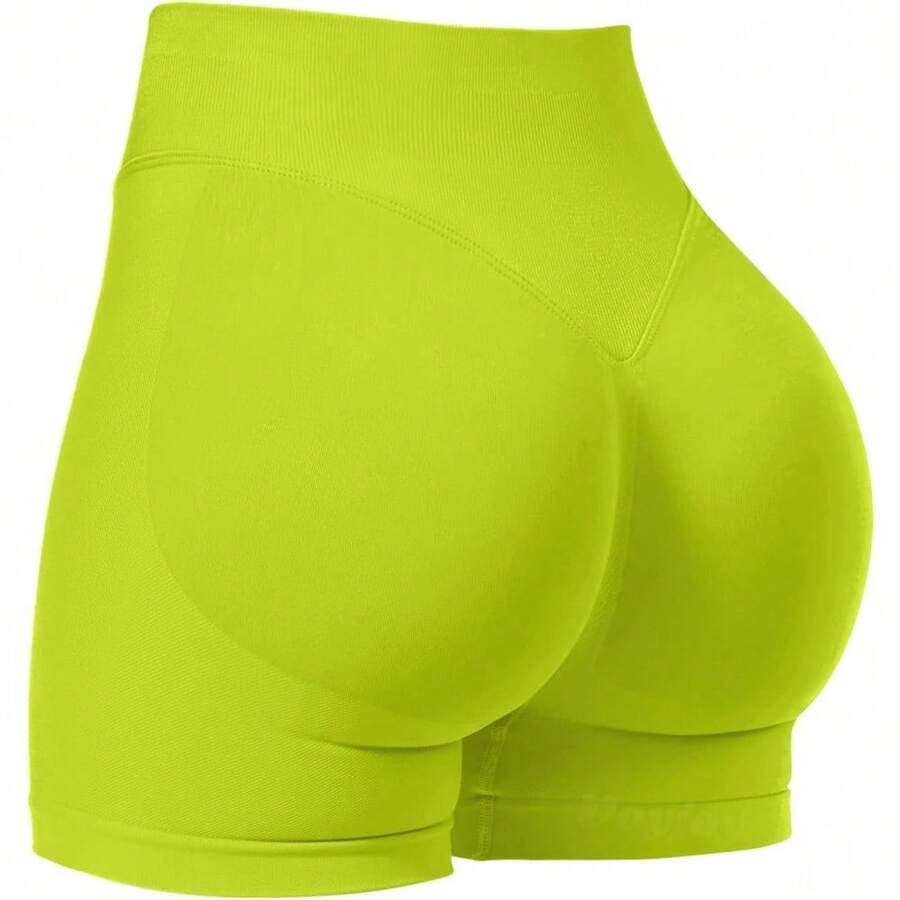 Women Workout Impact Shorts 3.6"/ 4.5"/ 6" Scrunch Butt Lifting Gym Seamless Booty Biker Shorts - Tender Shoots - View 1