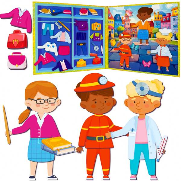 QUOKKA Magnetic Dress-Up Dolls – 35 Magnetic Pieces For Kids Ages 3+