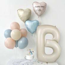 Balão de Letra em Folha de Alumínio Branco Creme de 40 Polegadas com 26 Letras, Adequado para Festas de Aniversário, Dia dos Namorados, Temas de Casamento, Formatura, Aniversário, Decoração de Balões para Festa de Carnaval, Itens de Decoração de Festa Livremente Combináveis