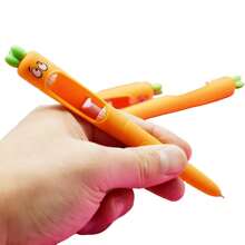 8pcs/4pcs/2pcs Squeeze Pen, Funny Carrot-Shaped Scream Gel Pens 0.5mm Cute Carrot Writing Pen With Black Ink, Suitable For Desk Decor, Basket Filler, School & Office Supplies, Party Back To School