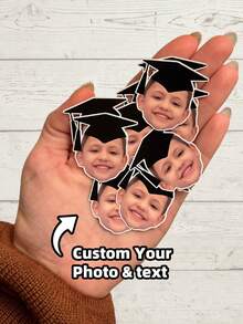 1pc Custom Face Sticker, Stickers From Your Photo Portrait,Graduate Stickers,Waterproof Stickers,PVC Stickers,Cup Decoration Stickers, Self-Adhesive Stickers, Decorations, Meaningful Gifts, Commemorative Gifts,For Her Friends, Son, Daughter, School Students, Workers, Kids School, Home, Office,Graduate,Art Activities For Children,Office Decor - Multicolor - View 6