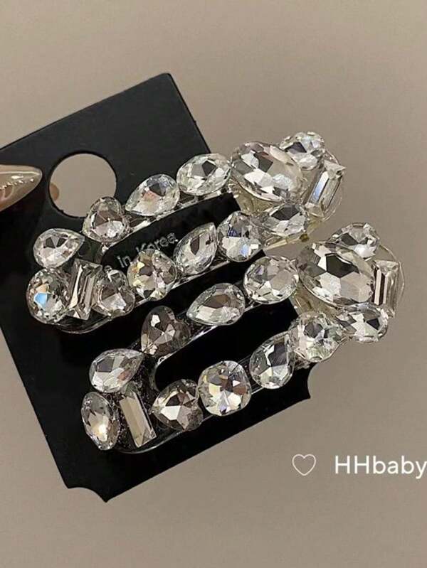 2pcs/5pcs/10pcs Rhinestone Hair Clips, Women Fashion Elegant Barrette Clips, Suitable For All Seasons Claw Clips Hair Claws Hair Barrettes, School Stuff, Looks Of Party