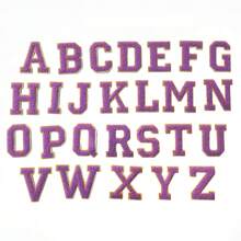 3/26 件 A-Z 3.15 英寸雪尼尔刺绣字母、熨烫补丁、缝制/熨烫装饰数字徽章、服装配饰（用于衣服、夹克、帽子、书籍、背包）、DIY 刺绣补丁 - 彩色 - 查看 201