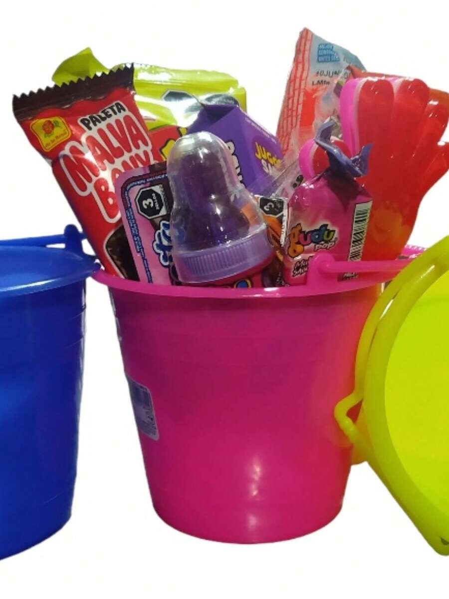 20 Cubetitas Dulcero Sin Personalizar 500 ml - Caja económica y versátil para dulces, sorpresas o souvenirs en fiestas infantiles. - Multicolor - Ver 1