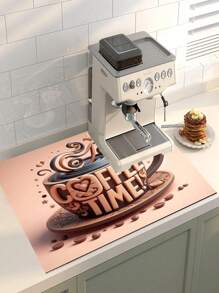 1pc Absorbent Drying Mat, Coffee Machine Mat, Handmade Coffee Pot Drainage Mat, Kitchen Countertop Dish Drying Mat, Breakfast Mat, Non-Slip Heat-Resistant Drainage Mat, Diatomite Drainage Mat, Conceals Stains, Super Drainage Mat, Easy To Clean Dish Rack Mat, Suitable For Kitchen, Dining Table, Cafe, Bar, Holiday, Party, Home Decor, Holiday Gift