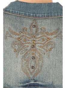Women's Denim Bolero Jacket  Plain  Cute    Embroidery  Studded - Trung úy Vin - Xem 5