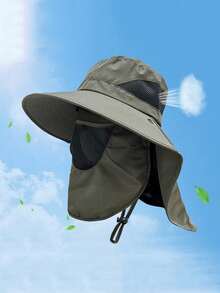 1pc Summer Sun Hat, Wide Brim UV Protection, Unisex Bucket Hat With Neck Cover, Suitable For Outdoor Activities Like Hiking, Fishing (Adjustable Strap Style May Vary Due To Production Batch) - A - View 26