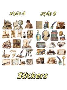 18 pezzi di adesivi vintage con lettere scritte a mano ad acquerello, adatti per craft fai-da-te, scrapbooking, album, planner, diario, articoli di cartoleria vintage, ideali per scrapbooking, diari, taccuini, computer portatile, progetti fai-da-te