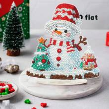 DIY Round Diamond Snowman Shaped Diamond Painting Kit, Sparkling Acrylic Snowman Model, Handicraft Fun, Mosaic Handicraft Art, Desktop Stand, Room Home Decor, Holiday Celebration Decor, Unique Gift - Multicolor - View 18
