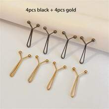 4pcs Invisible Waist Cincher Metal Clips - Adjustable, Fashion Accessory For Jeans And Apparel, U-Shape Scarf Clips To Prevent Wardrobe Malfunction, Easy To Use, Comfortable, Multipurpose - Shirt Sleeve Fastener, T-Shirt Hem Fixer, Non-Damaging, Reusable, Suitable For Casual, Commute, Date, Travel, School