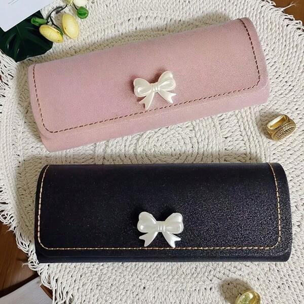 1 pezzo Elegante e alla moda custodia per occhiali minimalista con fiocco, pratica e adorabile scatola di stoccaggio per occhiali, organizer versatile per occhiali, lavabile a mano e facile da pulire, perfetto per uso quotidiano a casa, in ufficio, in auto o in viaggio, regalo ideale per le donne che cercano protezione e organizzazione alla moda per i loro occhiali