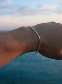1 pièce Bracelet À Chaîne En Acier Inoxydable En Plaquage À L'Or Serpent Os Pour Adapté Pour Port Quotidien