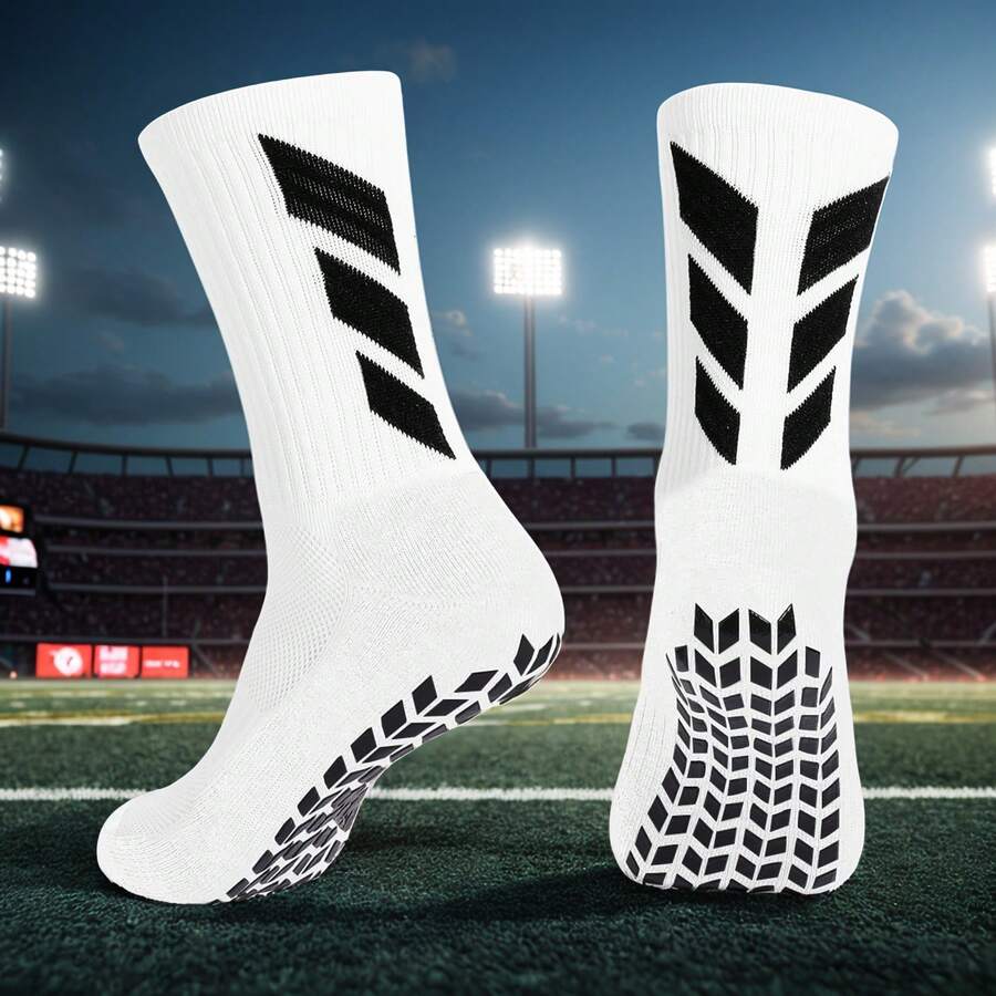 4 Pairs Adult Football Socks, Non-Slip Silicone Training Thick Towel Bottom Breathable Sports Socks - Multicolor - View 1