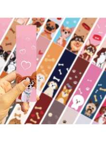 5 pièces/10 pièces/15 pièces/20 pièces/30 pièces Série de marque-pages de chien de dessin animé, matériel de papeterie DIY artistique simple, livraison aléatoire, différence de couleur par rapport à l'article physique, retour à l'école