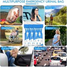 , 12/24 PCS Pee Bags Travel Women/Men, 800ML Emergency Portable Urinal Bag And Vomit Bags, Unisex Urinal Bag Camping, Traffic Jams - Blue - View 8