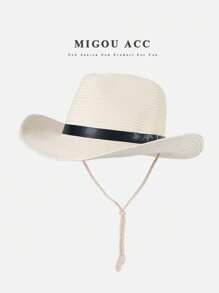1pc Fashionable Unisex Panama Style Hat, Versatile For Spring/Summer Outdoor, Beach, Travel, Sun Protection, Suitable For Hiking, Vintage, Cowboy, And More