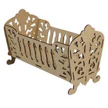 Cuna para Niño Dios MDF armable 19cm alto 28.5cm largo decoración navideña mesa centro eventos religiosos figuras navidad pieza creativa decoración especial - Caqui - Ver 1