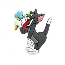 9/12/21pcs Set Cute Tom And Jerry Pattern Shoe Charms, Made Of PVC Material, Suitable For Beach Bag Decoration, Shoe Accessories, Birthday, Christmas, Valentine's Day, Halloween Party Gifts - Multicolor - View 7