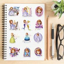 Disney 50PCS Cute Disney Sofia The First Stickers For Kid Waterproof DIY Laptop Phone Case Stationery Kawaii Anime Sticker Toy