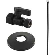 Brass KF43150TKF20 Trimscape Toilet Supply Kit 1 2" FIP X 3 8" OD Comp Straight Valve Matte Black - MatteBlack - View 4