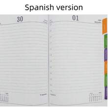 1pc 2026 Planner, 365 Days Daily Organizer, English/Spanish/Portuguese Time Management Notebook, 312 Pages High-Quality Faux Leather Cover, Multi-Color Design, Monthly & Weekly Layout, Compact Portable Size, Suitable For Time Management & Goal Tracking - Multicolor - View 10
