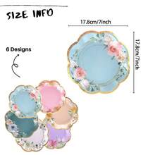 6 Design Vintage Floral Paper Plates -7 Inch Flower Party Plates Floral Disposable Plates For Afternoon Tea/ Tea Party BabyShower Brial Shower Birthday Wedding And Anniversary - Multicolor - View 4