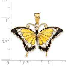 The Black Bow 14k Yellow Gold & Yellow Translucent Acrylic Butterfly Pendant, 30mm