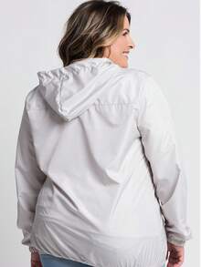 Women's Plus Size Windbreaker Jacket G1 To G6 Lightweight Stylish Comfortable Everyday Hiking Sports Winter - 淺灰色 - 查看 2