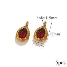 5PCS Stainless Steel Fashion Simple Rose Heart Pendant DIY Necklace Earrings Bracelet Jewelry Making Supplies Suitable For Women Gift