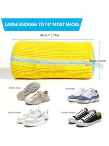 1 pezzo Borsa per lavare le scarpe a 360° adatta a tutti i tipi di scarpe - Anti-deformazione, lavabile in lavatrice, asciugabile all'aria, borsa protettiva per il bucato con interno in morbido pile, perfetto per sneaker e scarpe casual