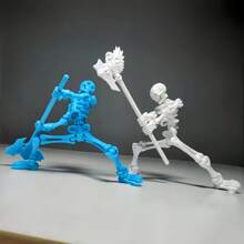 1pc DIY Swinging Skeleton Statue, Multi-Color Collectible Desktop Decor, Complex Design With Unique Accessories, ABS Resin Figurine For Home Decor, Jointed Skeleton Mannequin Model