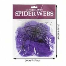 1pc Spider Web Prop + 1pc Spider Web + 2pcs Spiders, Multi-Color Option, Room Decor, Escape Room Decor, Horror Atmosphere Decorative Accessory (Random Packaging) - Multicolor - View 5