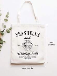 Customized Bride's Club Party Gift Bag, Customized Bridesmaid Travel Bag, Wedding Weekend Gift Bag With Year, Bride's Club Bridal Party Customized Tote Bag, Customized Bridal Party Tote Bag, Beach Bag, Bridal Party Gifts, Wedding Tote Bag - Multicolor - View 6