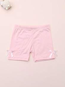 4 paia di pantaloncini e leggings da ragazza decorati con fiocchi carini, capi casual eleganti adatti per tutte le stagioni