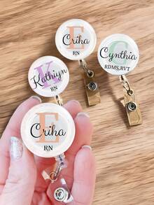 个性化胸牌卷轴，定制护士伸缩胸牌夹，护士ID卡扣挂绳胸牌夹，注册护士ID胸牌，员工礼物，听诊器731，个性化装饰品，个性化礼物，节日礼物，护士节