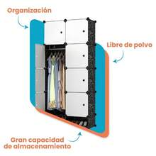 Modular Plastic Wardrobe With Shoe Rack, Heavy Duty 10 Cubes - 白色 - 查看 8