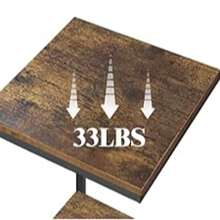 G-Shaped End Table - Small Side Table For Living Room, Bedside Table With Storage Shelf, Corner Tables For Small Spaces, Balcony, Couch, Bedroom, Rustic Brown