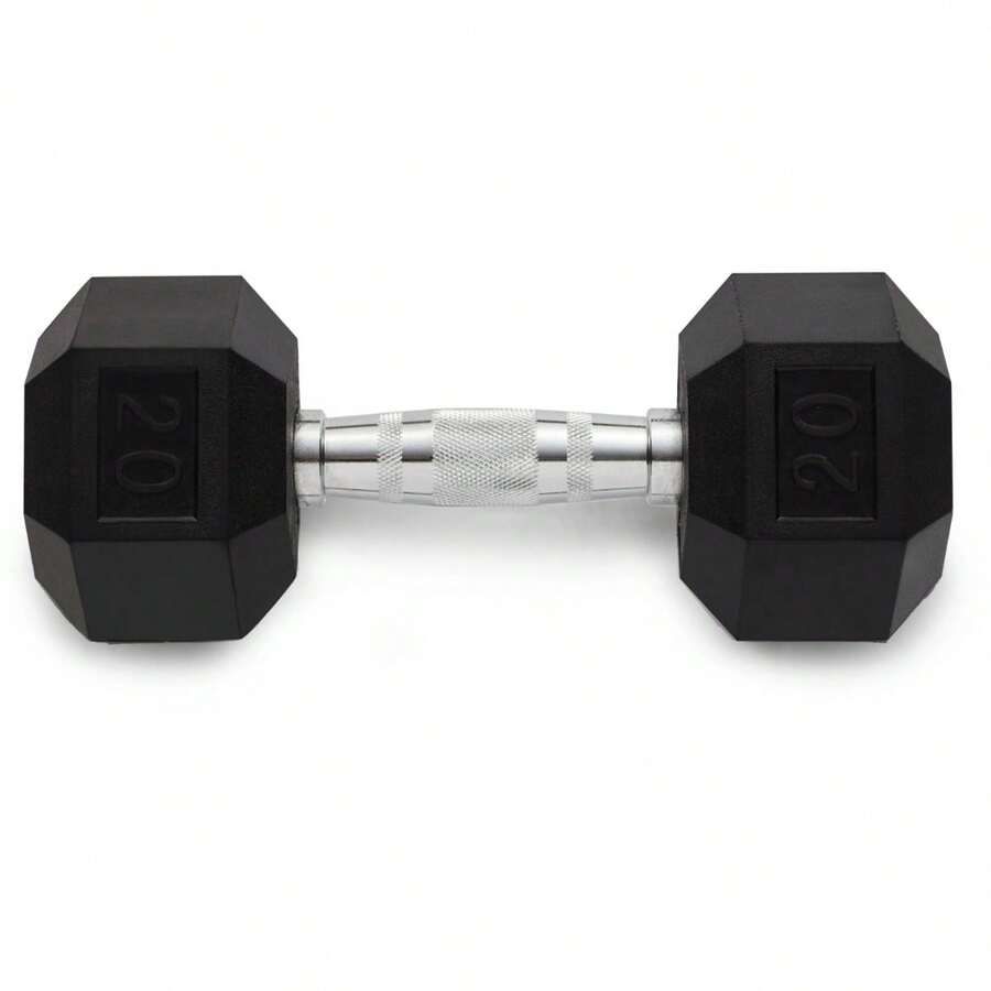 20lb Rubber Hex Dumbbell, Single - 20 Lbs (as Shown) - View 1